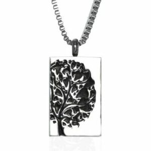 Reliquary pendant - Tree engraved on plate - Crematorium Montreal