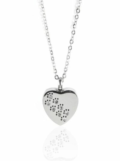 Reliquaire Pendentif - Coeur et empreintes de pattes