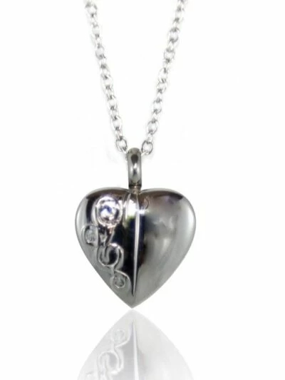 Reliquary Pendant - Plain Heart - Crematorium Montreal