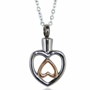 Reliquary Pendant - Interlocking Hearts - Crematorium Montreal