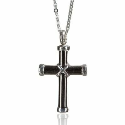 Reliquary Pendant - Cross two pieces linked - Crematorium Montreal