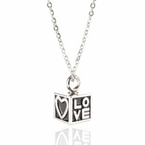 Reliquaire Pendentif - Cube coeur et love - Crématorium Montréal