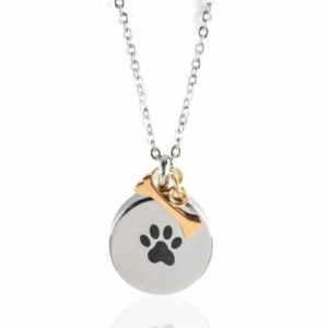 Reliquary Pendant - Paw print medallion - Crematorium Montreal