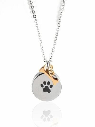 Reliquary Pendant - Paw print medallion - Crematorium Montreal