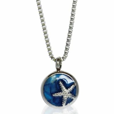 Reliquary Pendant - Blue stone and starfish - Crematorium Montreal