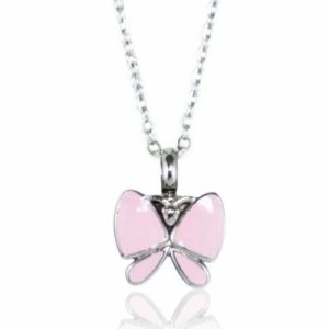 Reliquary Pendant - Pink Butterfly - Crematorium Montreal