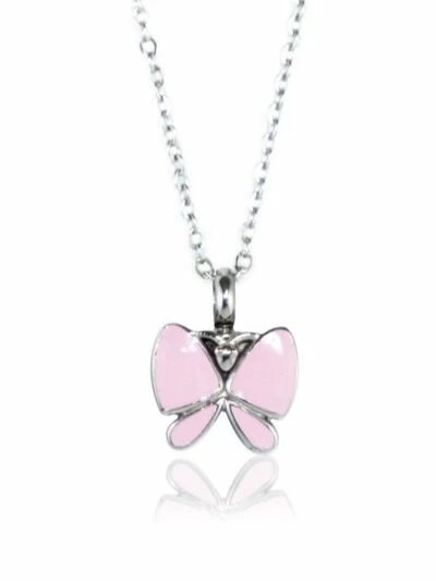 Reliquary Pendant - Pink Butterfly - Crematorium Montreal