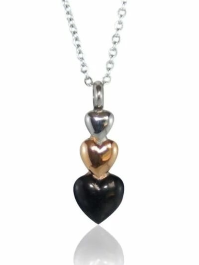 Reliquary Pendant - Three Hearts - Crematorium Montreal