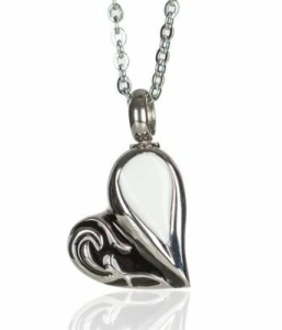 Reliquaire Pendentif – Coeur Blanc et Noir